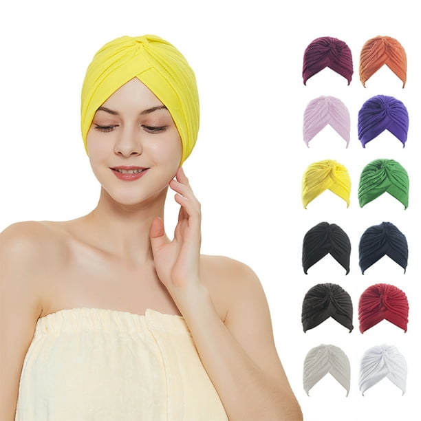 Womens Dash Towel Cap Vintage Turban Cap Suitable for Any Occasion Color : Black 